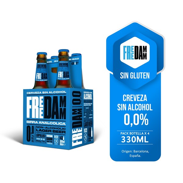 Imagen de FREE DAMM  0,0% ALCOHOL - SIN GLUTEN CUATRI PACK 330 ML (ESPAÑA)